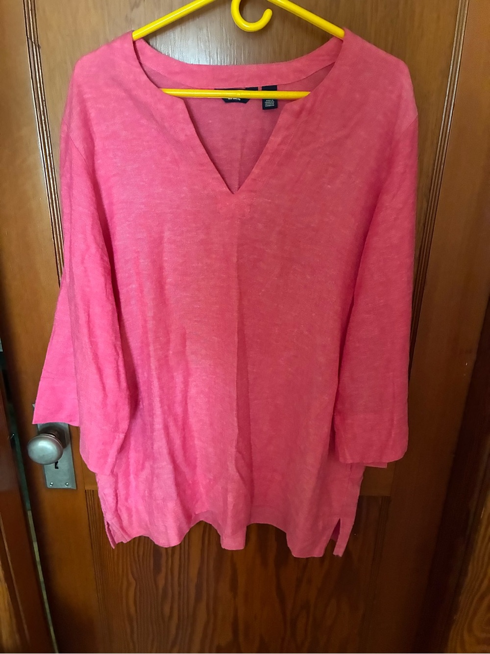Lands End Relaxed V-Neck Pink Tunic